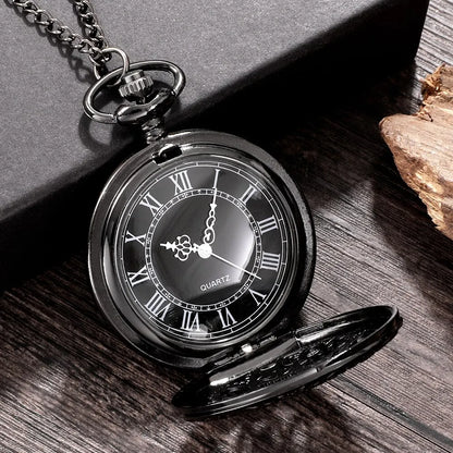 Hollow Quartz Pocket Watch Necklace Pendant