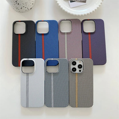 Luxury Carbon Fiber Pattern Cooling Case for iPhone 16 15 14 13 Pro Max