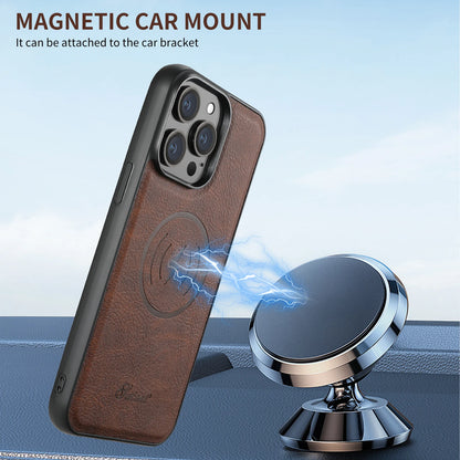 Magnetic Card Holder Leather Phone Case For iPhone 16 15 14 13 12