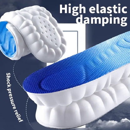 Sports Shoes Insoles PU Sole Soft Breathable 4D Shock Absorption