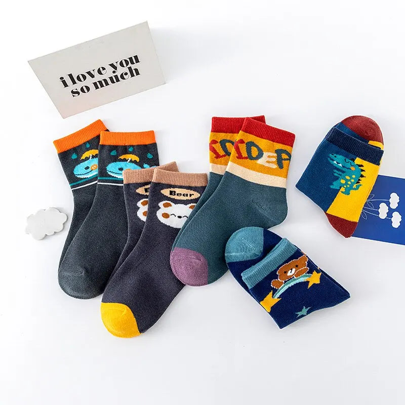 5 Pairs Kids Sock Comfort Warm High Quality Boys Socks