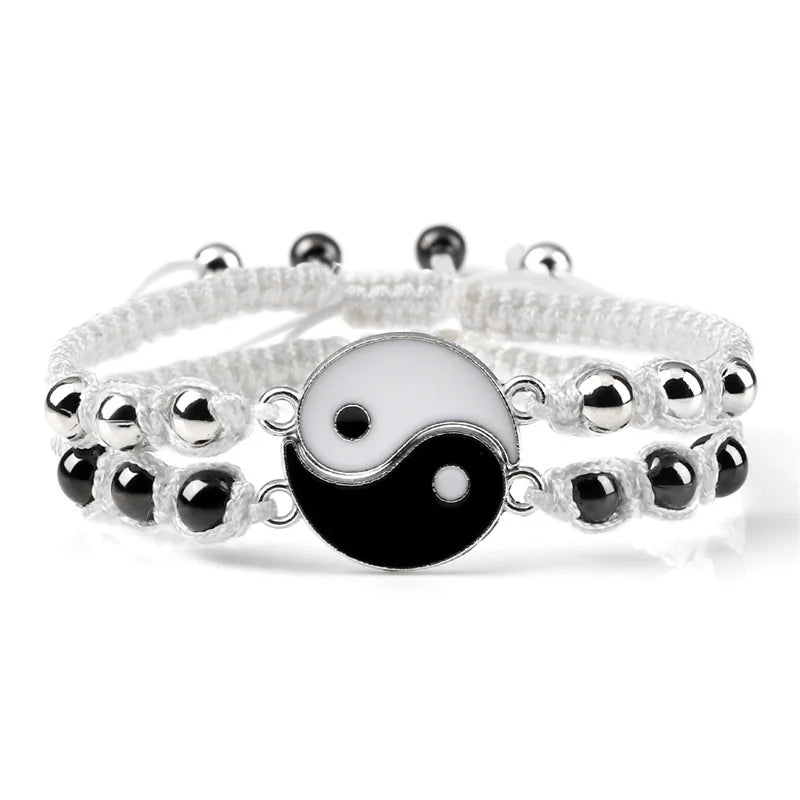 Dragon Tai Chi Gossip Braided Bracelet for Womens Mens