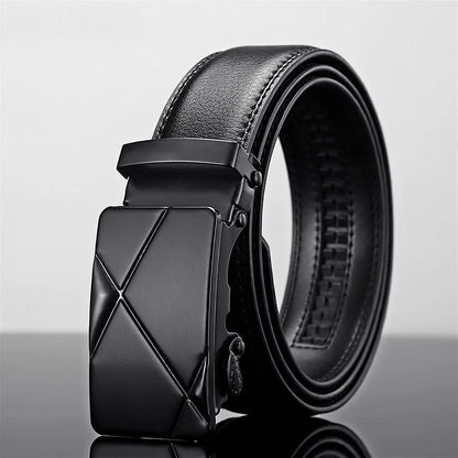 Mens Leather Belt Metal Automatic Buckle