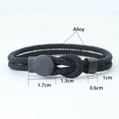 Novel Mens Rope Bracelet Double Layer Nylon Cord Chain Bracelets