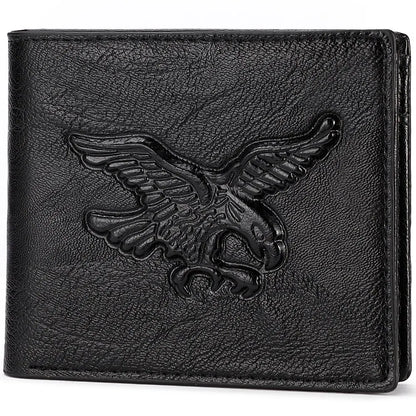 Mens Wallet 3D Eagle Relief Pattern