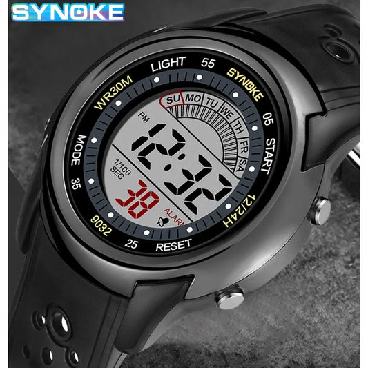 SYNOKE Mens Digital Watch Multifunction Waterproof Luminous