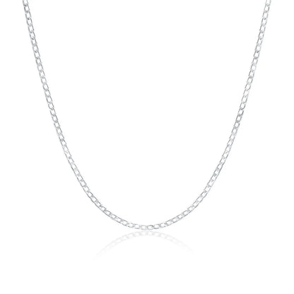 Mens 925 Sterling Silver Necklace Face Chain Necklace Lobster Clasp