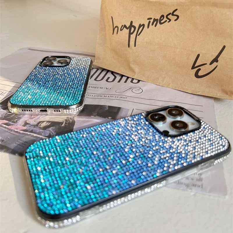 Full Shinny Diamond Bumper Frame Case for iPhone 15 14 13 12 11