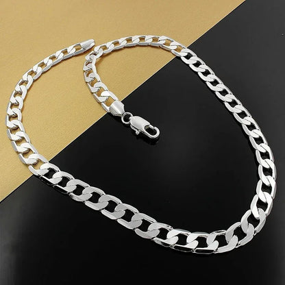 925 Sterling Silver Necklace For Mens Women Classic 6MM Chain