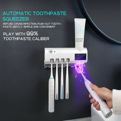 Ultraviolet Toothbrush Sterilizer Holder Automatic Toothpaste Dispensers