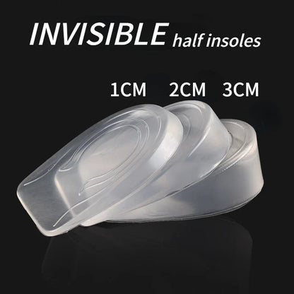 Invisible Height Increase Insoles Transparent Gel Inserts for Instant Lift