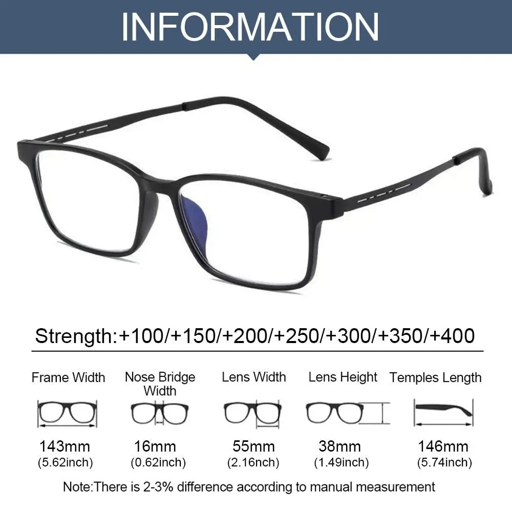 Titanium Reading Glasses for Mens Anti Blue Light Eyewear