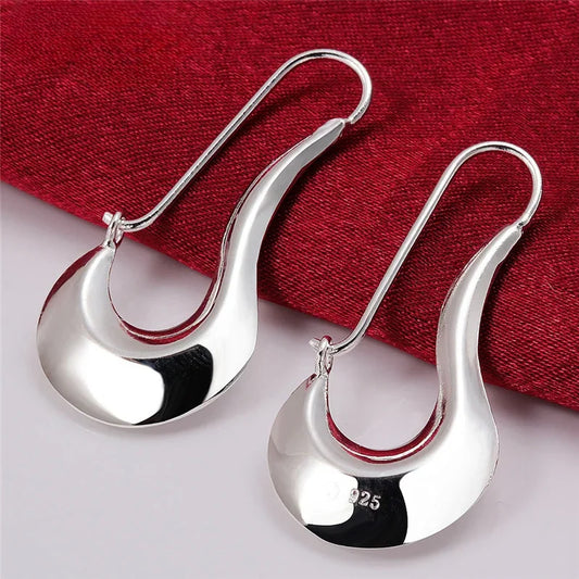 Fine 925 Sterling Silver Drop Earrings Charm for Women