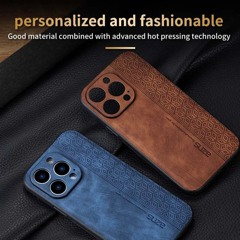 Luxury Retro Leather Phone Case For iPhone 15 14 13 12 11 Pro Max