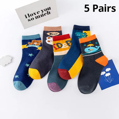 5 Pairs Kids Sock Comfort Warm High Quality Boys Socks