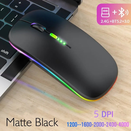 Bluetooth Wireless USB Rechargeable RGB Mouse