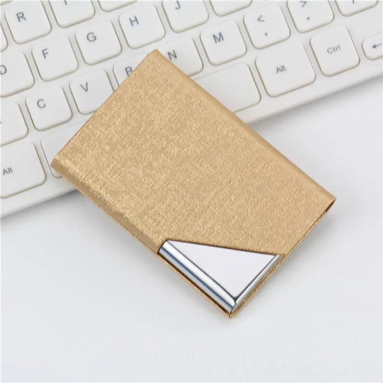 Magnetic PU Leather Stainless Steel Business Card Case ID Name Card Case