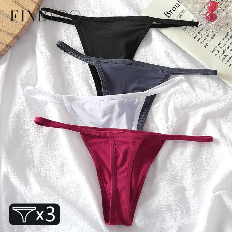 3pcs Sexy Low rise Thongs Womens Bikini Panties T back Underpants