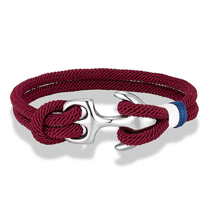Men Women Nautical Survival Rope Bracelets Stainless Steel Anchor Buckle