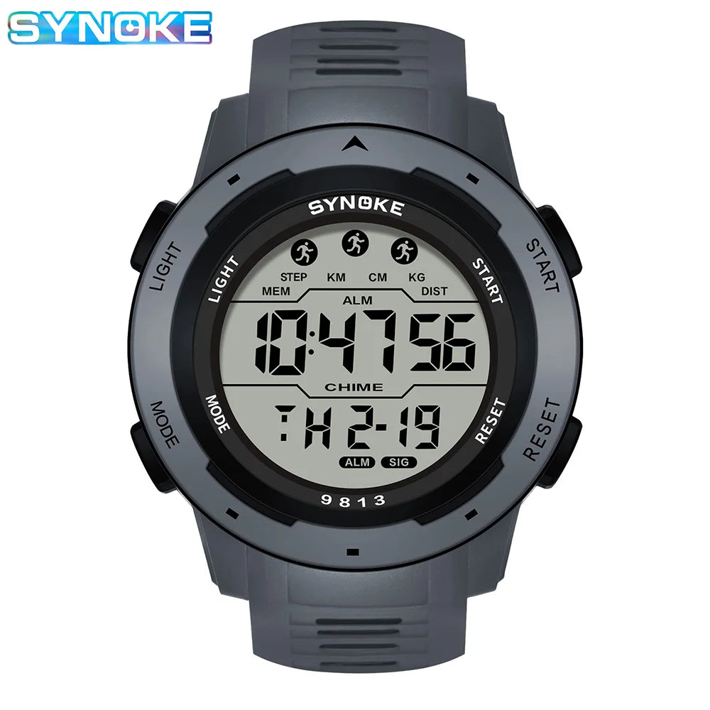 Mens Sports Multifunctional Waterproof Luminous 50m LED Digital Watch