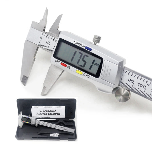 6 Inch 150mm Digital Vernier Caliper Stainless Steel Micrometer Depth Ruler