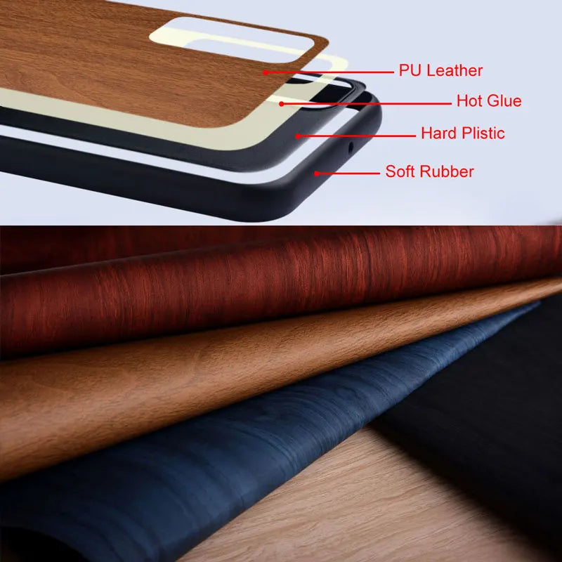 Bamboo Wood Pattern Leather Case for Samsung S20 S21 S22 S23 Ultra