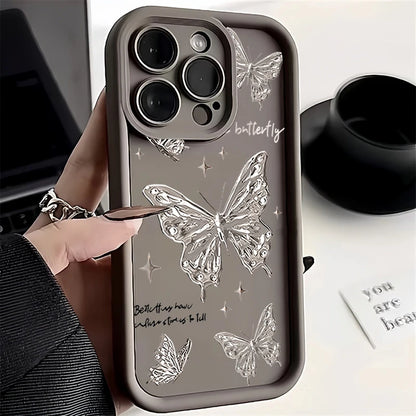 Butterfly Silicone Phone Case For iPhone 15 14 13 12