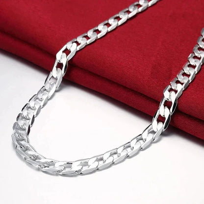 925 Sterling Silver Necklace For Mens Women Classic 6MM Chain