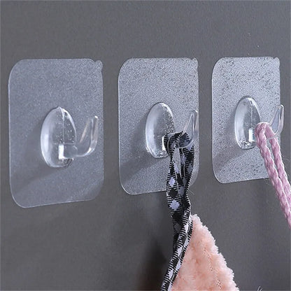 30PCS Wall Hooks Transparent Strong Self Adhesive