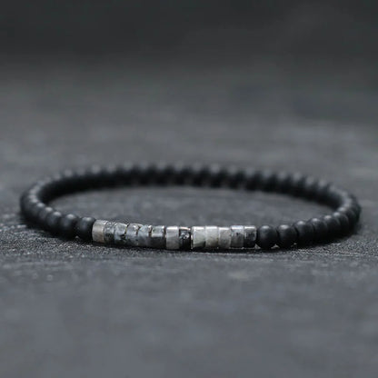 Minimalist 4mm Bead Bracelet Unisex Emperor Onyx Small Stone Bracelets