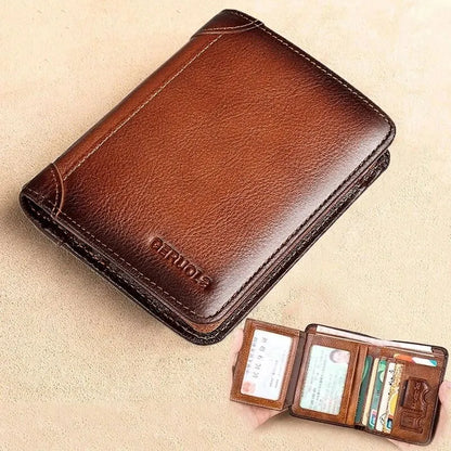 Leather Rfid Protection Mens Wallet Card Holder