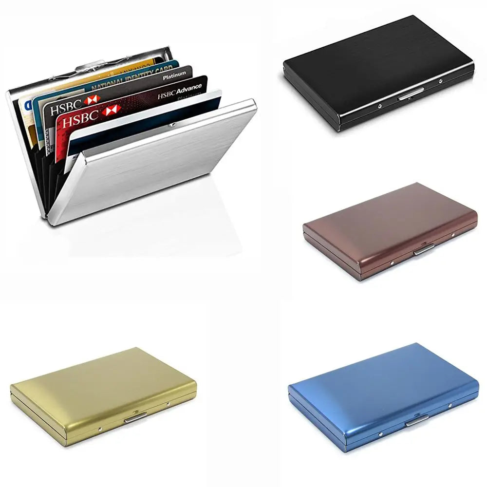 Fashion Durable 6 Card Slots Card Holder Stainless Steel Case