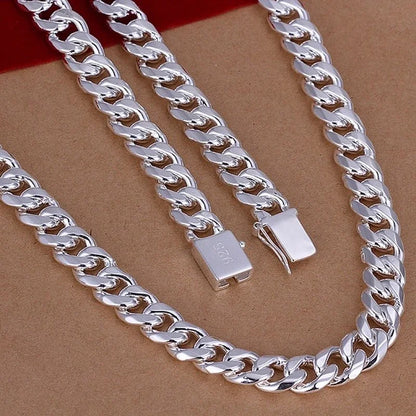 925 Sterling Silver 10MM Exquisite Noble Necklace for Men Women