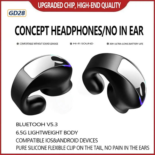 GD28 Bone Conduction TWS Headphones Bluetooth V5.3 Ear Clip