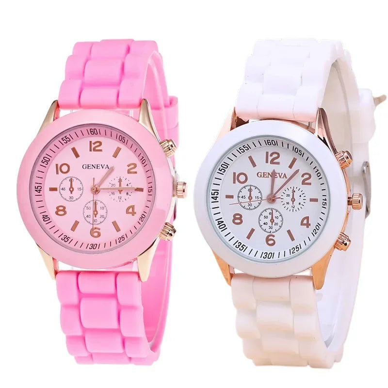 Ladies Fashion Watch Womens Silicone Quartz Wristwatch