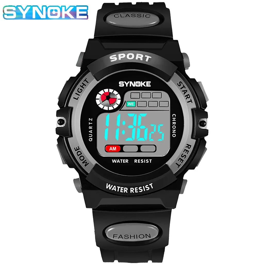 Kids Digital Watch Waterproof Shock Resist Multifunctional Luminous