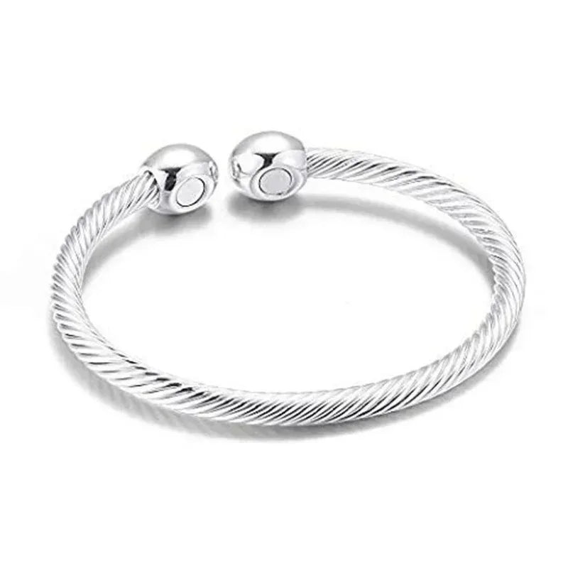 Twisted Stainless Steel Open Bangles for Men Women Delicate Cuff Bracelet