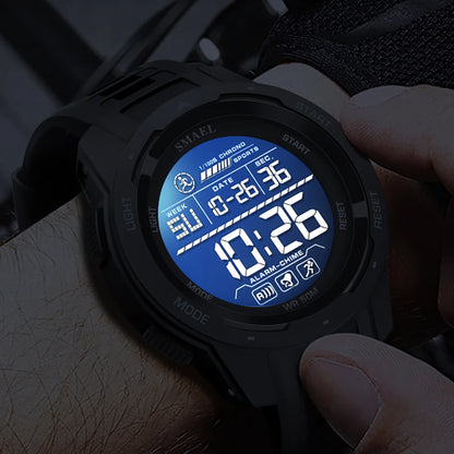 Mens 50m Waterproof Sport Watch Digital Light Stopwatch Military Wristwatch