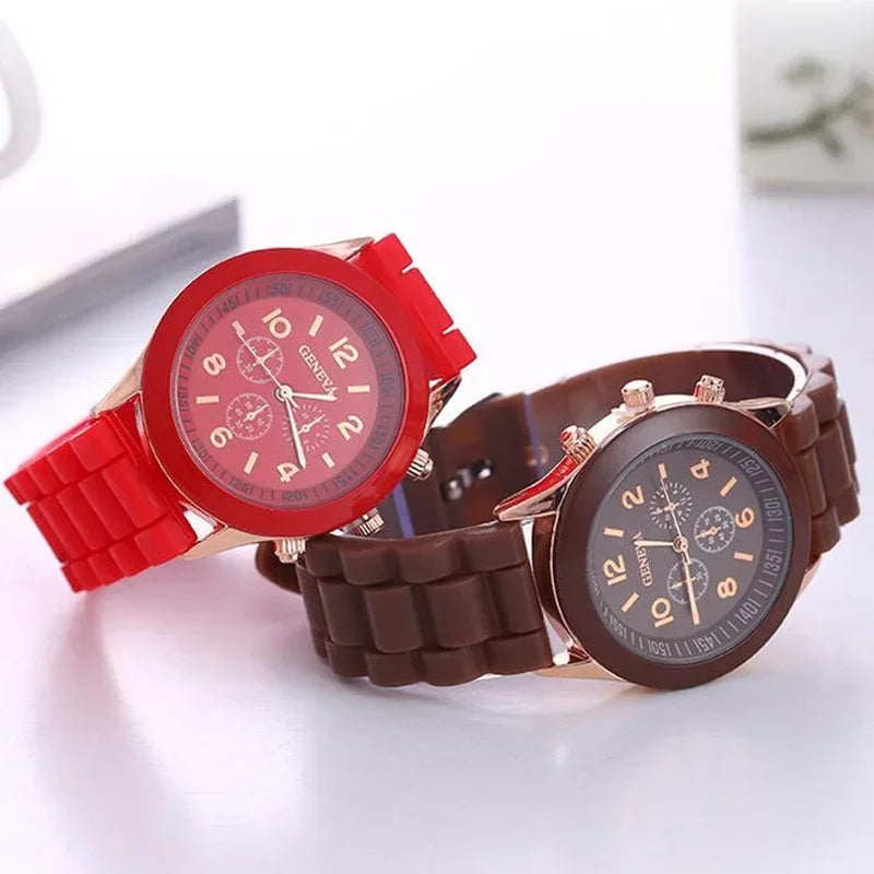 Ladies Fashion Watch Womens Silicone Quartz Wristwatch