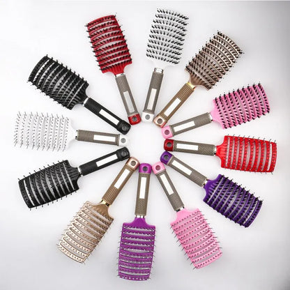 Hair Comb Detangling Brush Bristle Nylon Women Wet Massage Comb