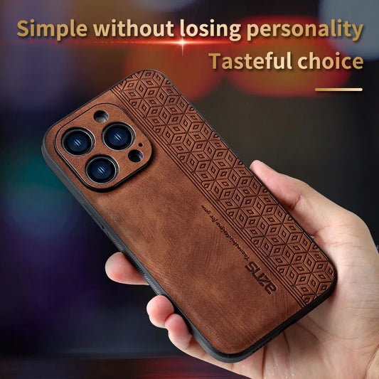 Luxury Retro Leather Phone Case For iPhone 15 14 13 12 11 Pro Max