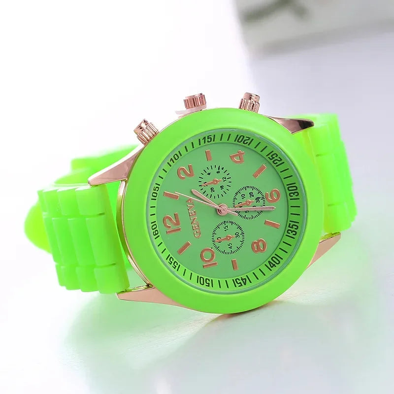 Ladies Fashion Watch Womens Silicone Quartz Wristwatch