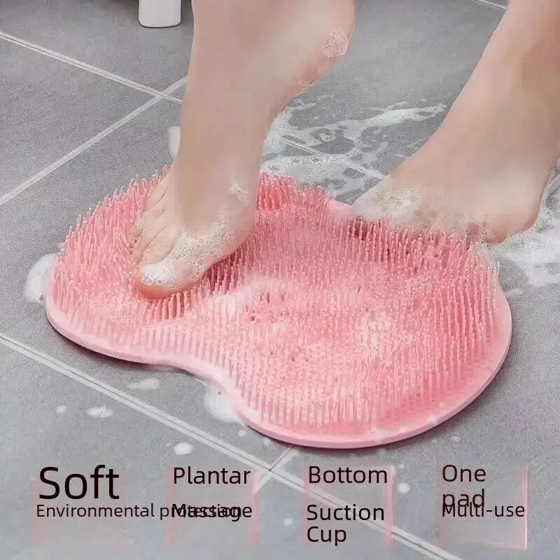 Anti Slip Bathroom Foot Pad Massage Mat Back Scrubber