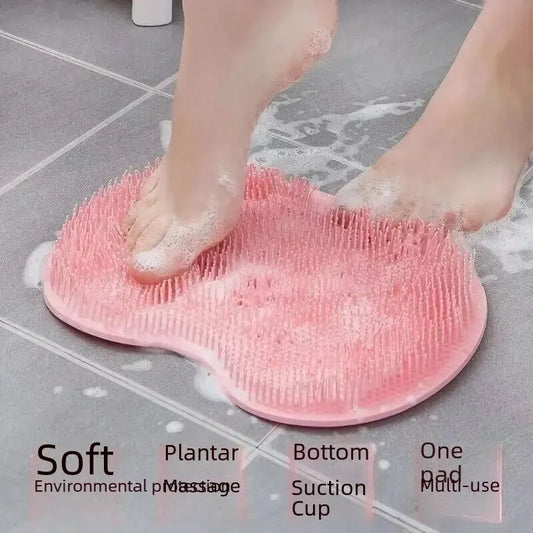 Anti Slip Bathroom Foot Pad Massage Mat Back Scrubber