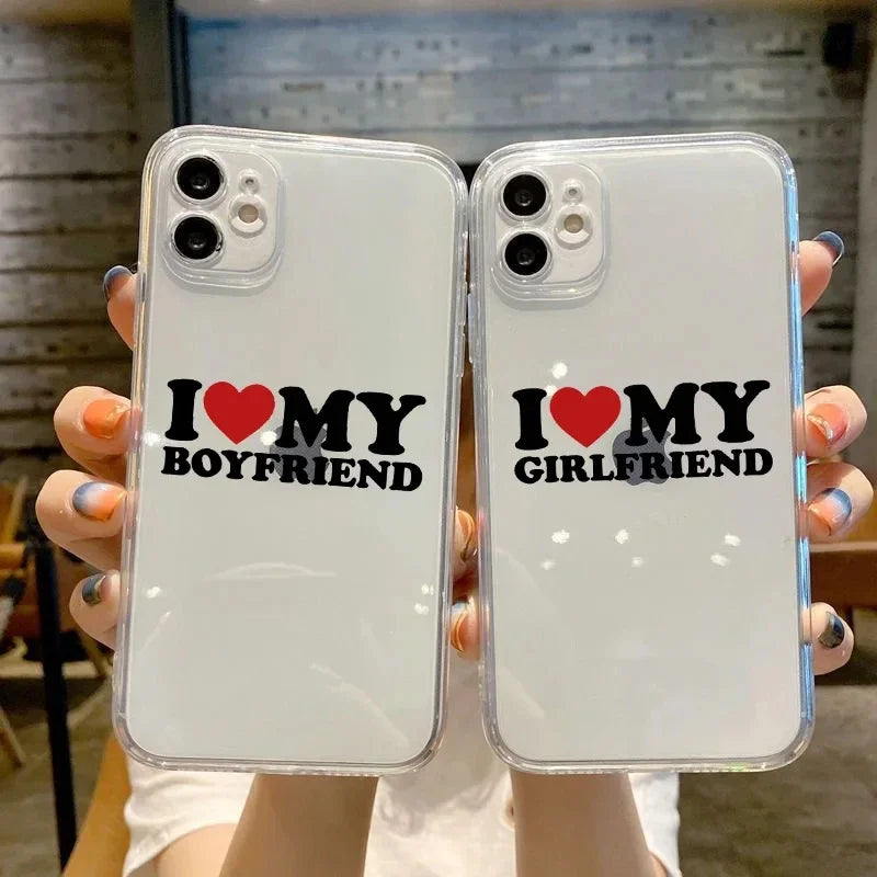 I Love My Boyfriend Girlfriend Phone Case for iPhone 13 14 15 Pro Max