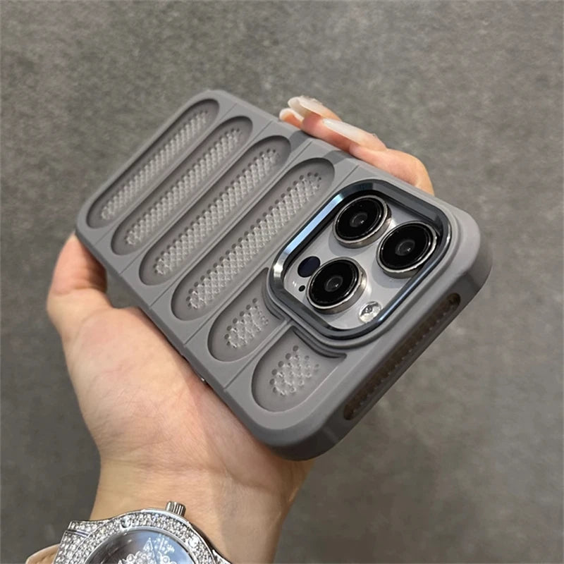 Luxury Heat Dissipation Breathable Hole Case For iPhone 16 15 14 13 12