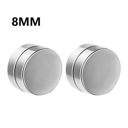 1Pairs Crystal Strong Magnetic Ear Stud Clip Earrings for Men and Women