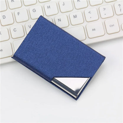 Magnetic PU Leather Stainless Steel Business Card Case ID Name Card Case