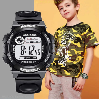 Boys Girls Children Luminous Dial Kids Waterproof Digital Watch