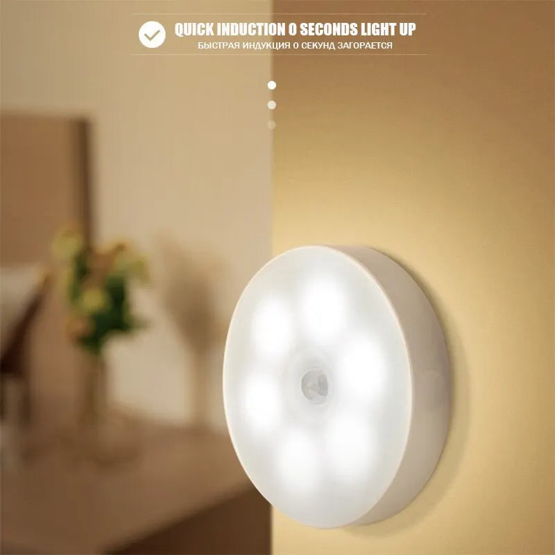 Night Smart Motion Sensor Light USB LED Rechargeable